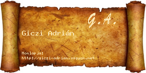 Giczi Adrián névjegykártya