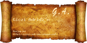 Giczi Adrián névjegykártya